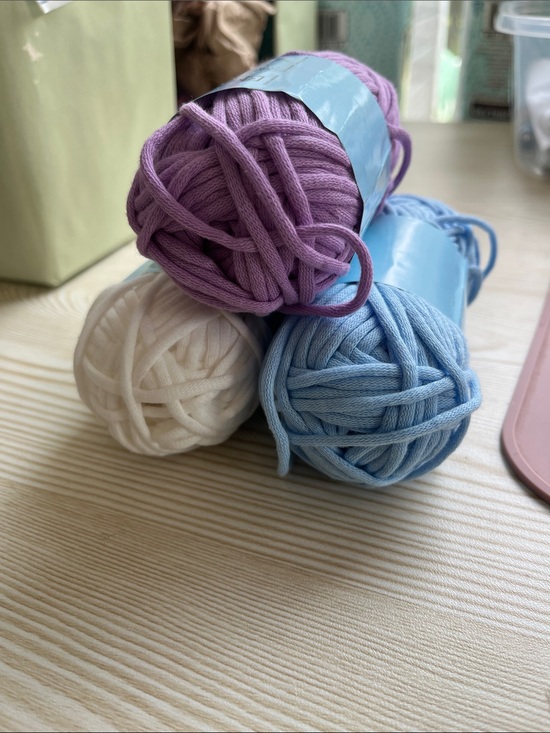 Modaske Other - Cotton Blend Yarn - Lavender, Sky Blue, White - Soft Crochet & Knitting Yarn